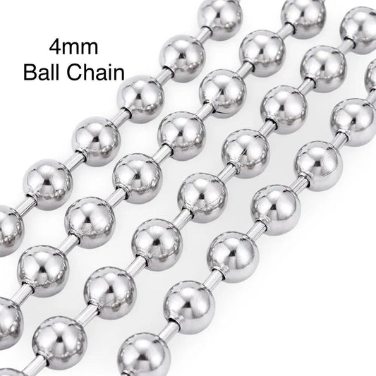 4mm Ball Chain, Stainless Steel