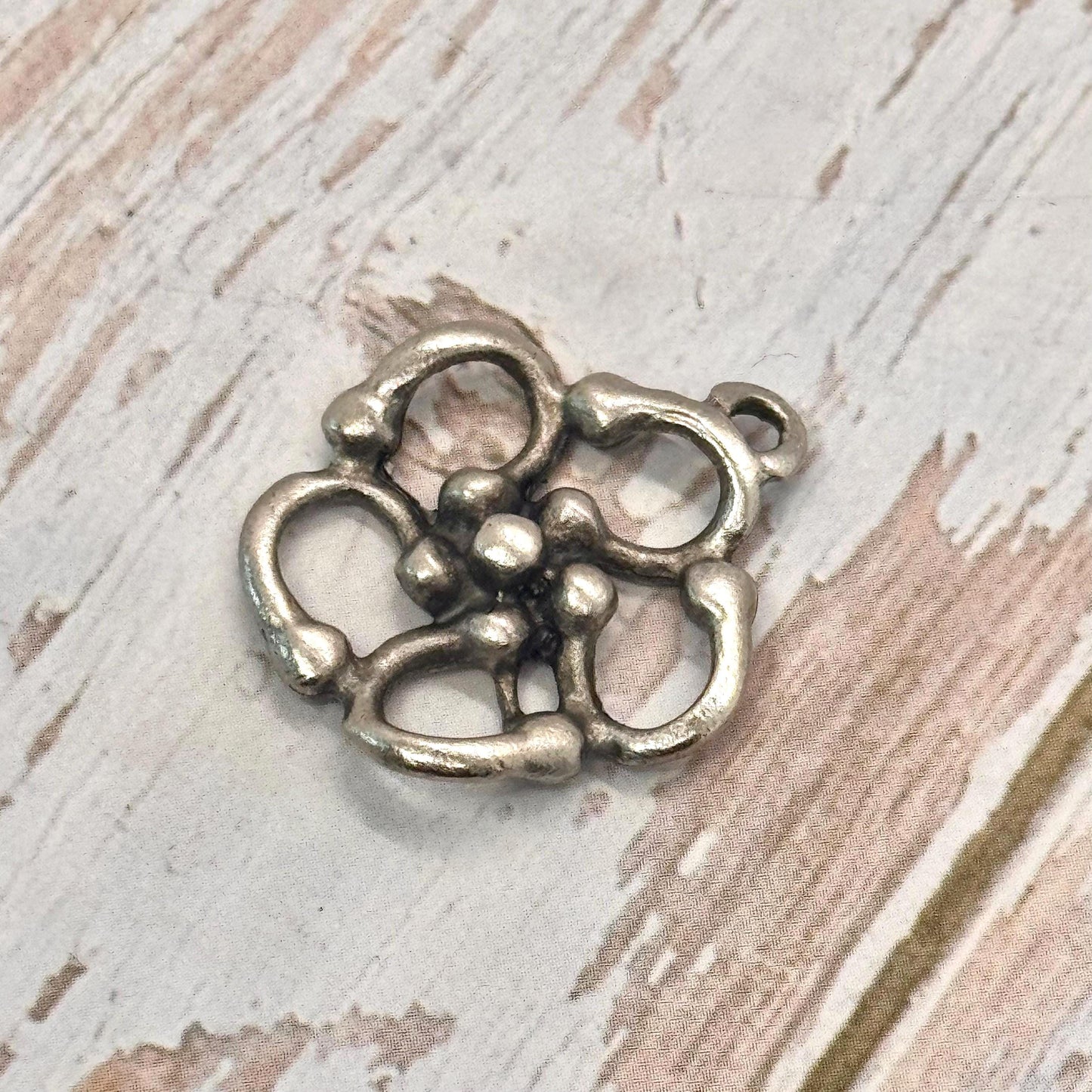 Bold Flower Pendant, Antiqued Pewter - PT398