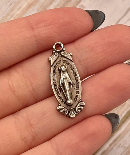 Médaille Vierge Marie, étain vieilli - PT393