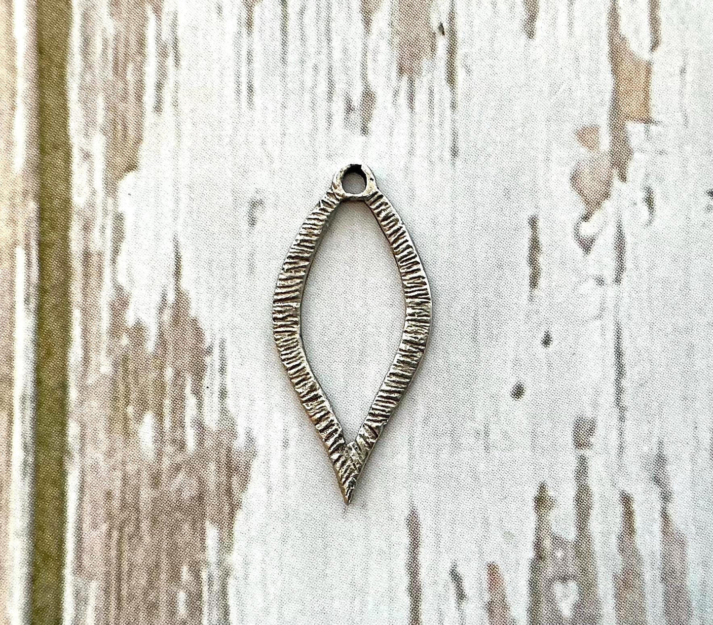 Ridged Teardrop Loops (Set of 2), Antiqued Pewter - PT404