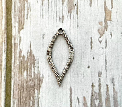 Ridged Teardrop Loops (Set of 2), Antiqued Pewter - PT404
