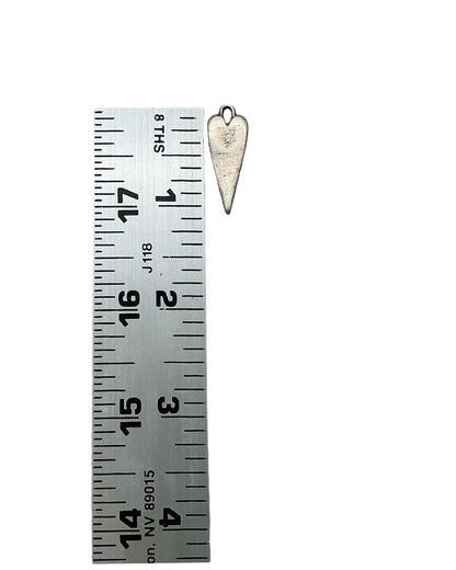 Elongated Heart Charm, Antiqued Pewter - PT394