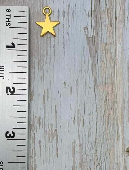 Star Charms (Set of 2), Satin 18k Gold Plated - ST210