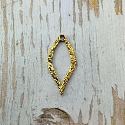 Ridged Teardrop Loops (Set of 2), Antiqued 18k Gold Plated - AG044
