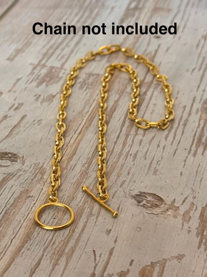 Simple Toggle Clasp, Satin 18K Gold Plated - ST222