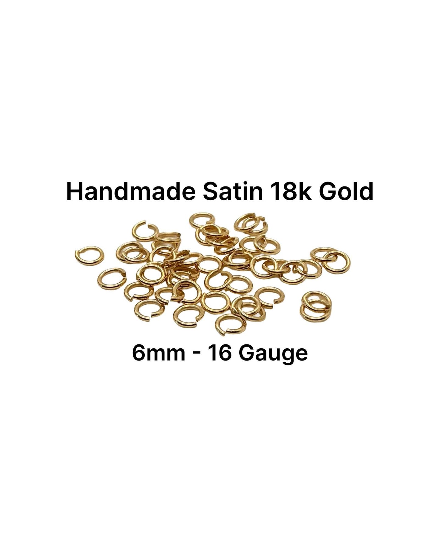 6mm 16 Gauge Bulk Jump Rings by Weight, Satin 18k Gold Plated - T043-JR