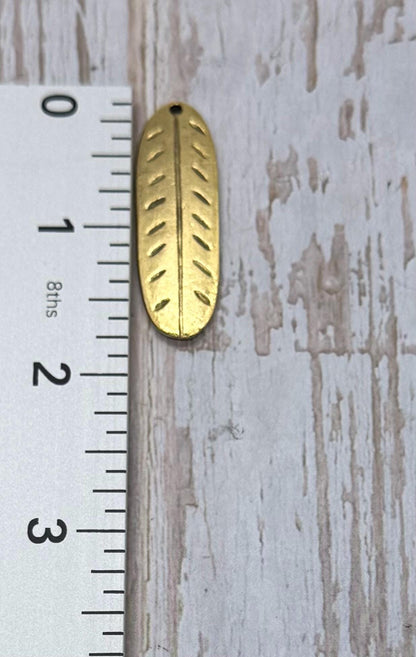 Large Leaf Artisan Pendant, Antiqued 18k Gold Plated - AG037