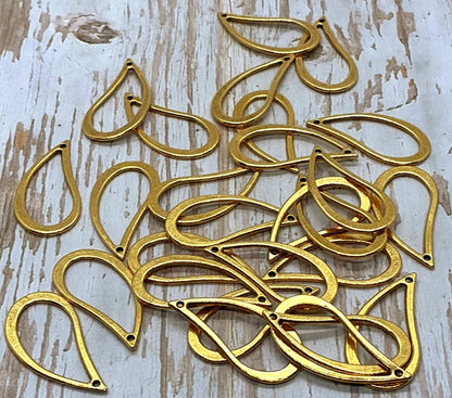 Boucles d'oreilles en forme de gouttes (Lot de 2), Plaqué or 18 carats vieilli - AG043