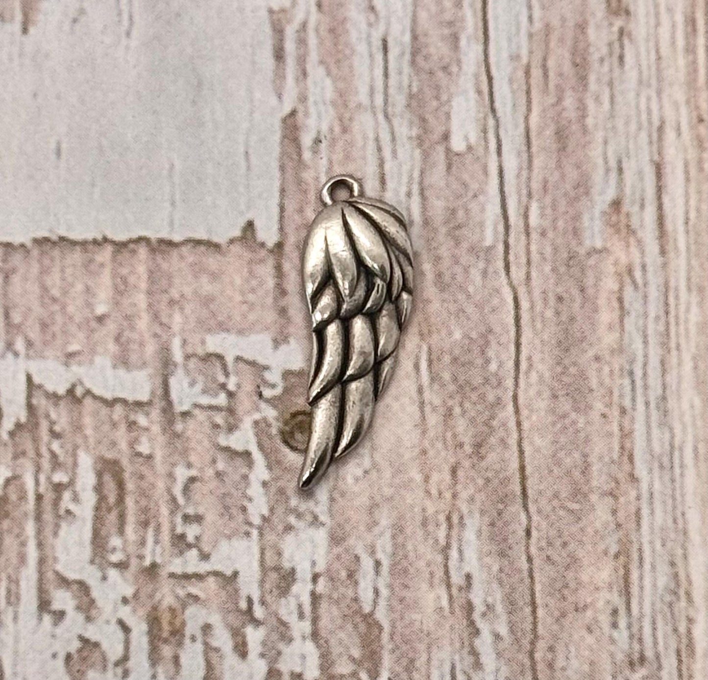 Small Angel Wing Charm, Antiqued Pewter - PT405