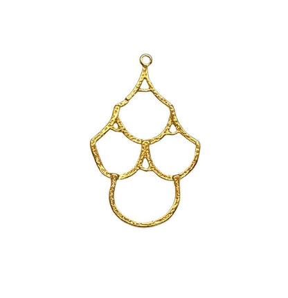 Dije Colgante de Vieira Art Decó, Chapado en Oro de 18K Satinado - ST595