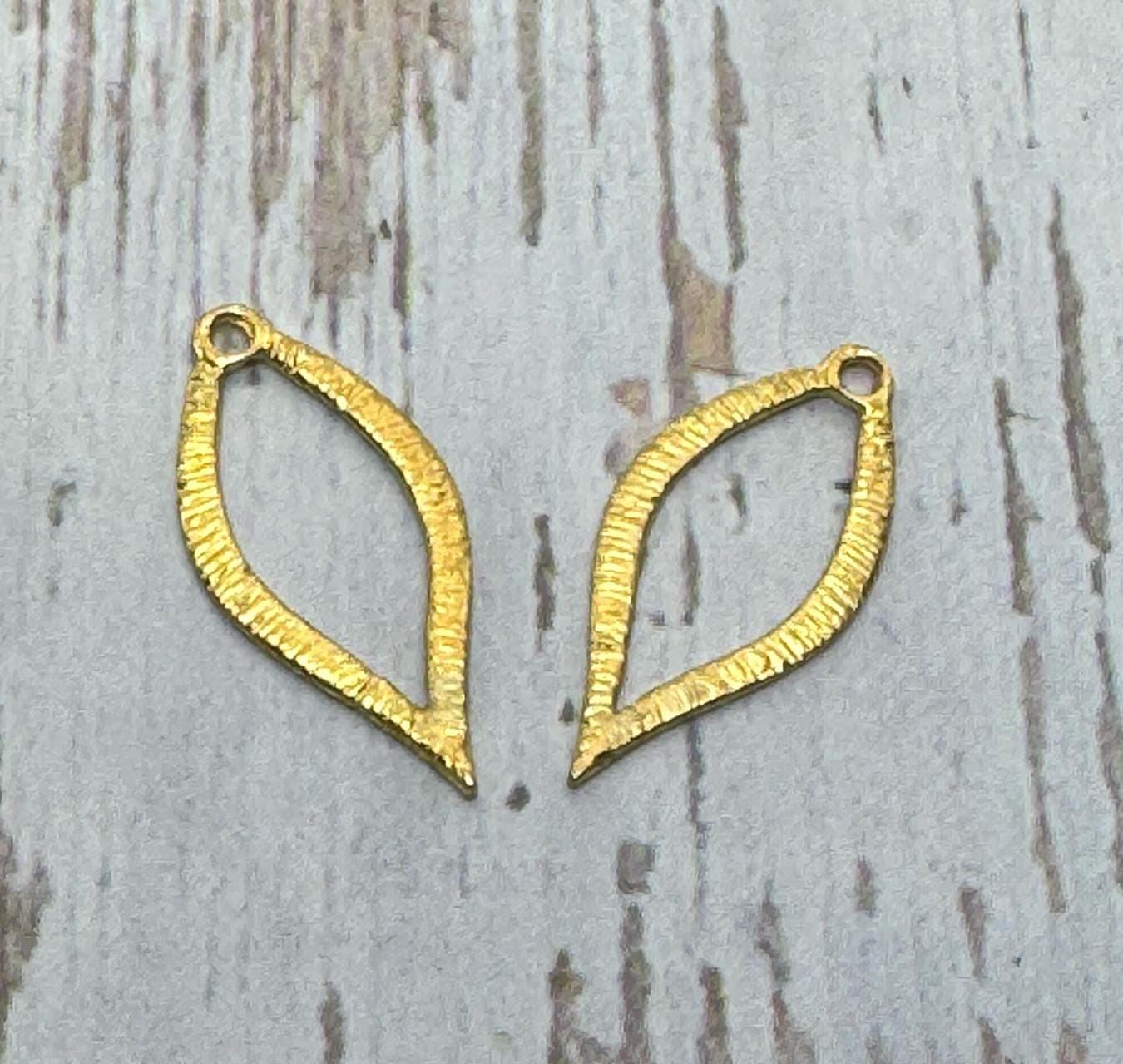 Aros lágrima acanalados (Set de 2), chapado en oro de 18K satinado - ST224