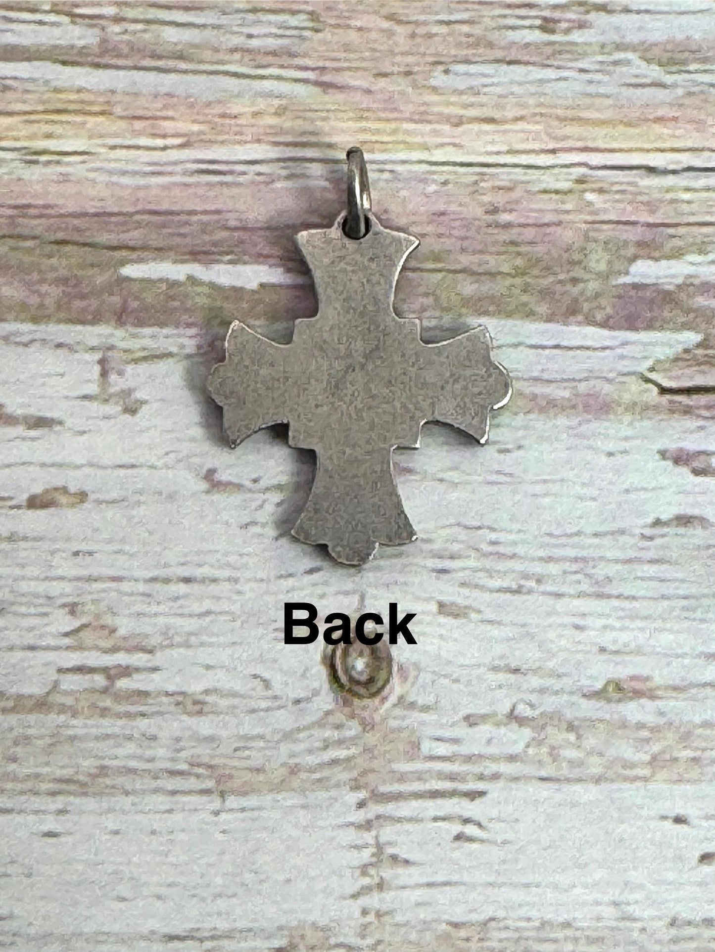 Sacred Heart Cross Charm, Antiqued Pewter - PT399