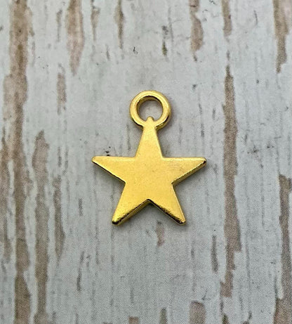 Star Charms (Set of 2), Satin 18k Gold Plated - ST210