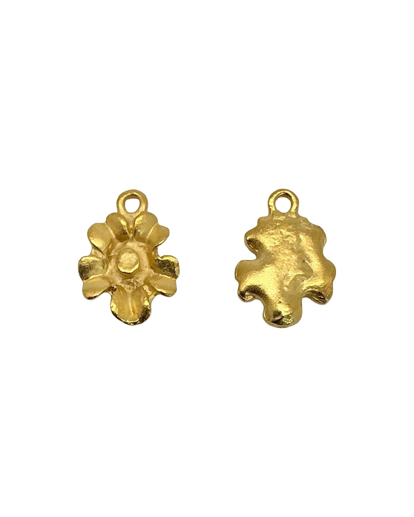 Petit Charme Fleur Moderne, Plaqué Or 18k Satiné - ST221
