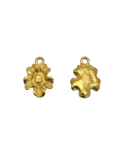 Petit Charme Fleur Moderne, Plaqué Or 18k Satiné - ST221