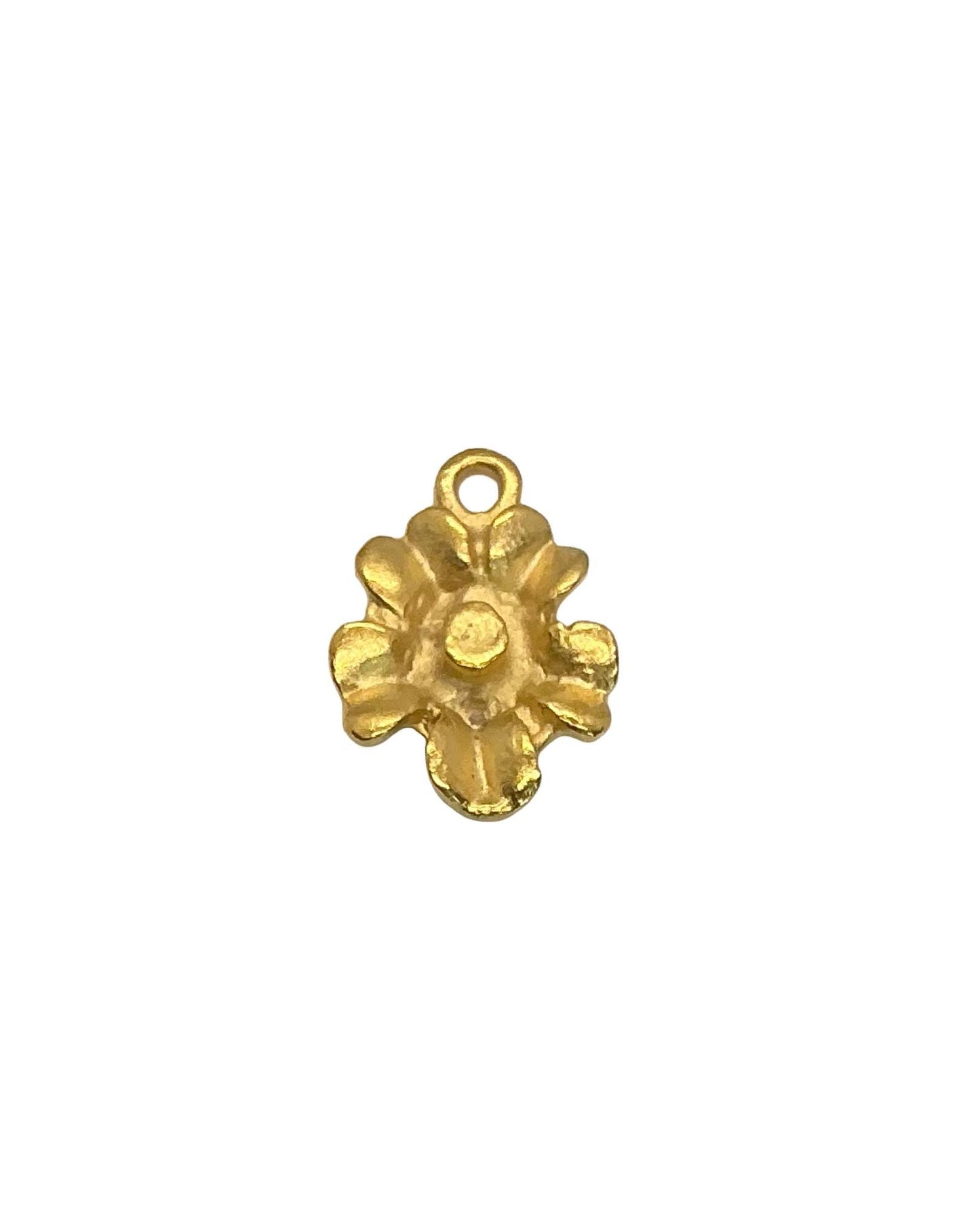 Petit Charme Fleur Moderne, Plaqué Or 18k Satiné - ST221