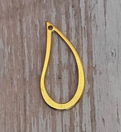 Boucles pendantes en goutte d'eau (lot de 2), plaqué or 18 carats satiné - ST223