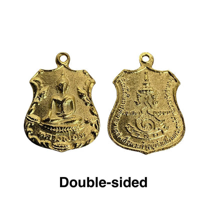 Buddha Medallion, Satin 18K Gold Plated - ST205