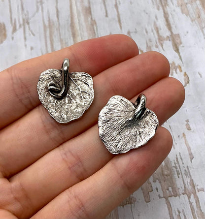 Lemon Balm Leaf Pendant, Antiqued Pewter - PT369