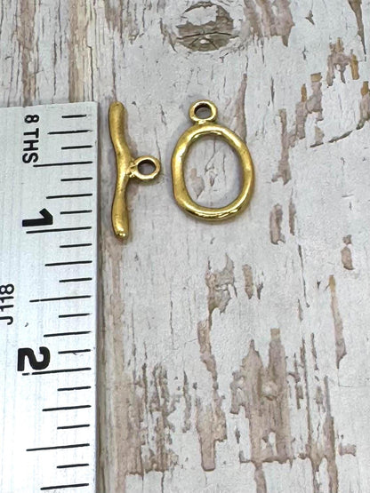 Grand fermoir à bascule ovale, plaqué or 18 carats vieilli - AG017