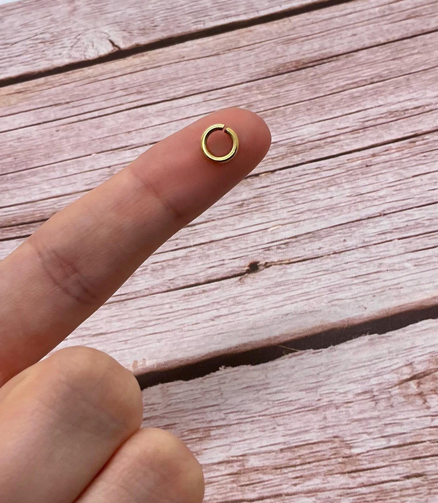 7mm 16 Gauge Unsoldered Jump Rings by Weight, Antiqued 18k Gold Plated - A030-JR