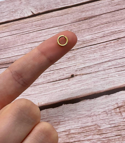 7mm 16 Gauge Unsoldered Jump Rings by Weight, Antiqued 18k Gold Plated - A030-JR
