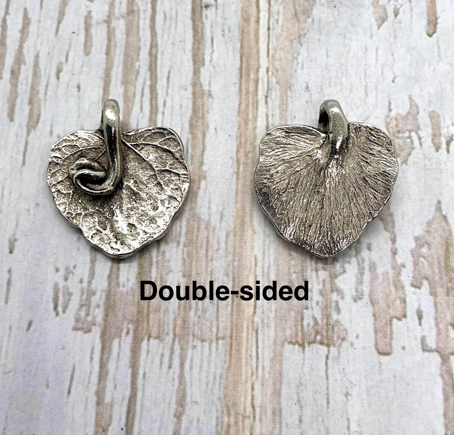 Lemon Balm Leaf Pendant, Antiqued Pewter - PT369