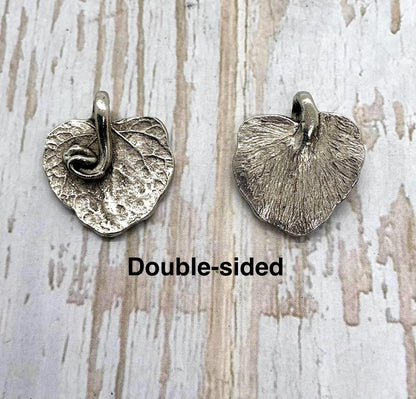 Lemon Balm Leaf Pendant, Antiqued Pewter - PT369