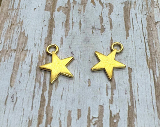 Abalorios de Estrella (Juego de 2), Chapados en Oro de 18k Satinado - ST210