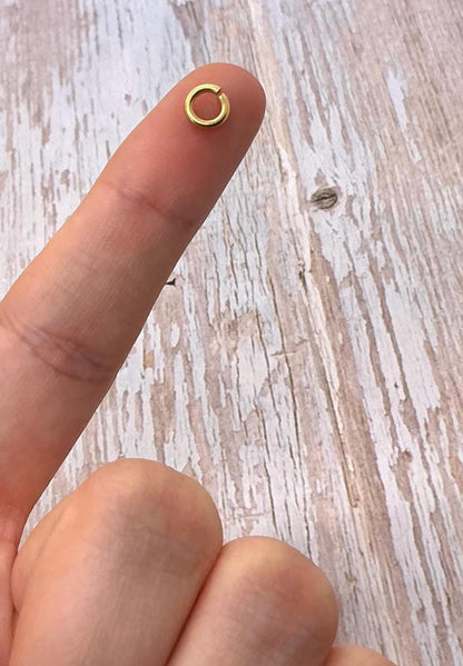 6mm 16 Gauge Bulk Jump Rings by Weight, Satin 18k Gold Plated - T043-JR