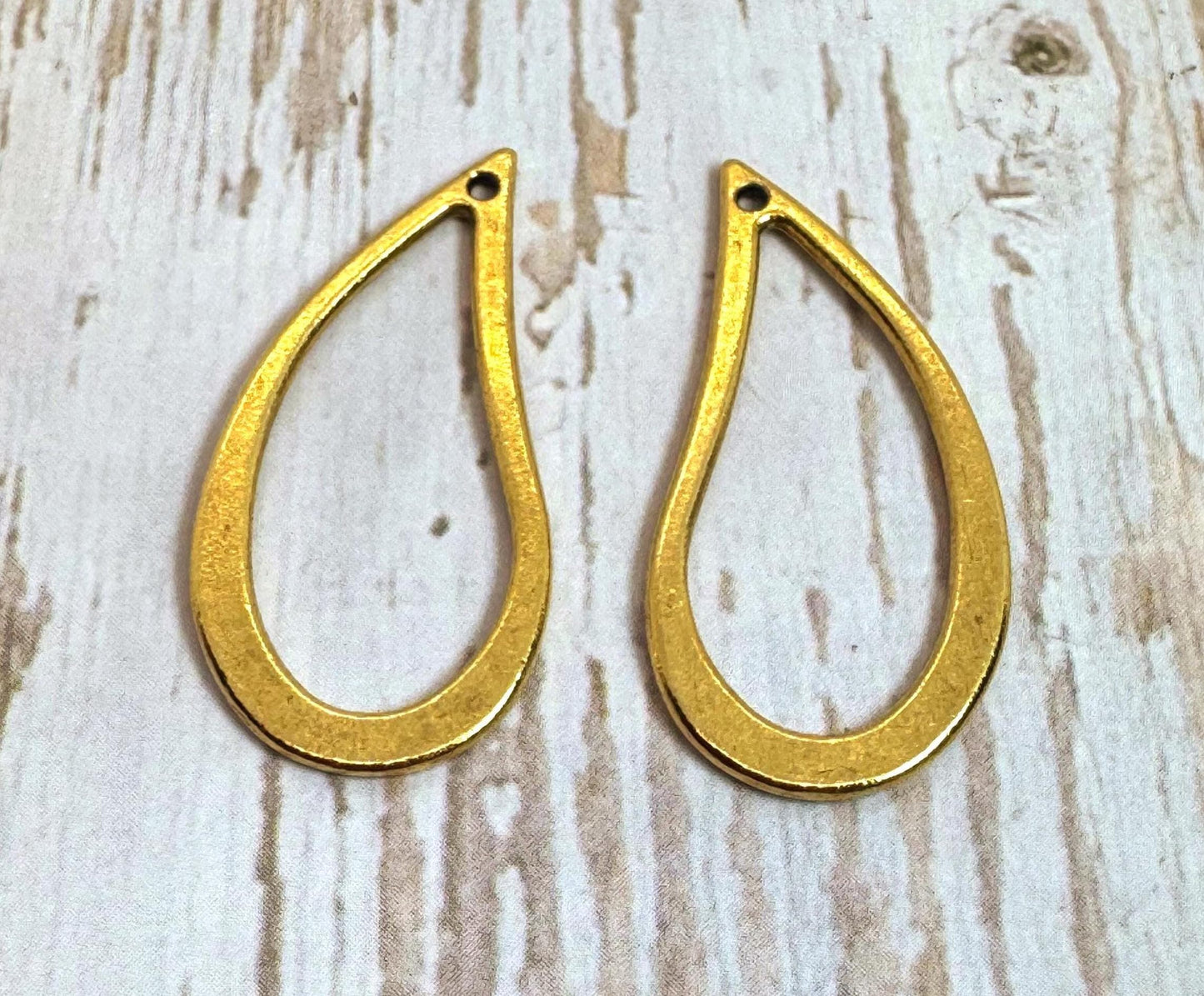 Boucles d'oreilles en forme de gouttes (Lot de 2), Plaqué or 18 carats vieilli - AG043
