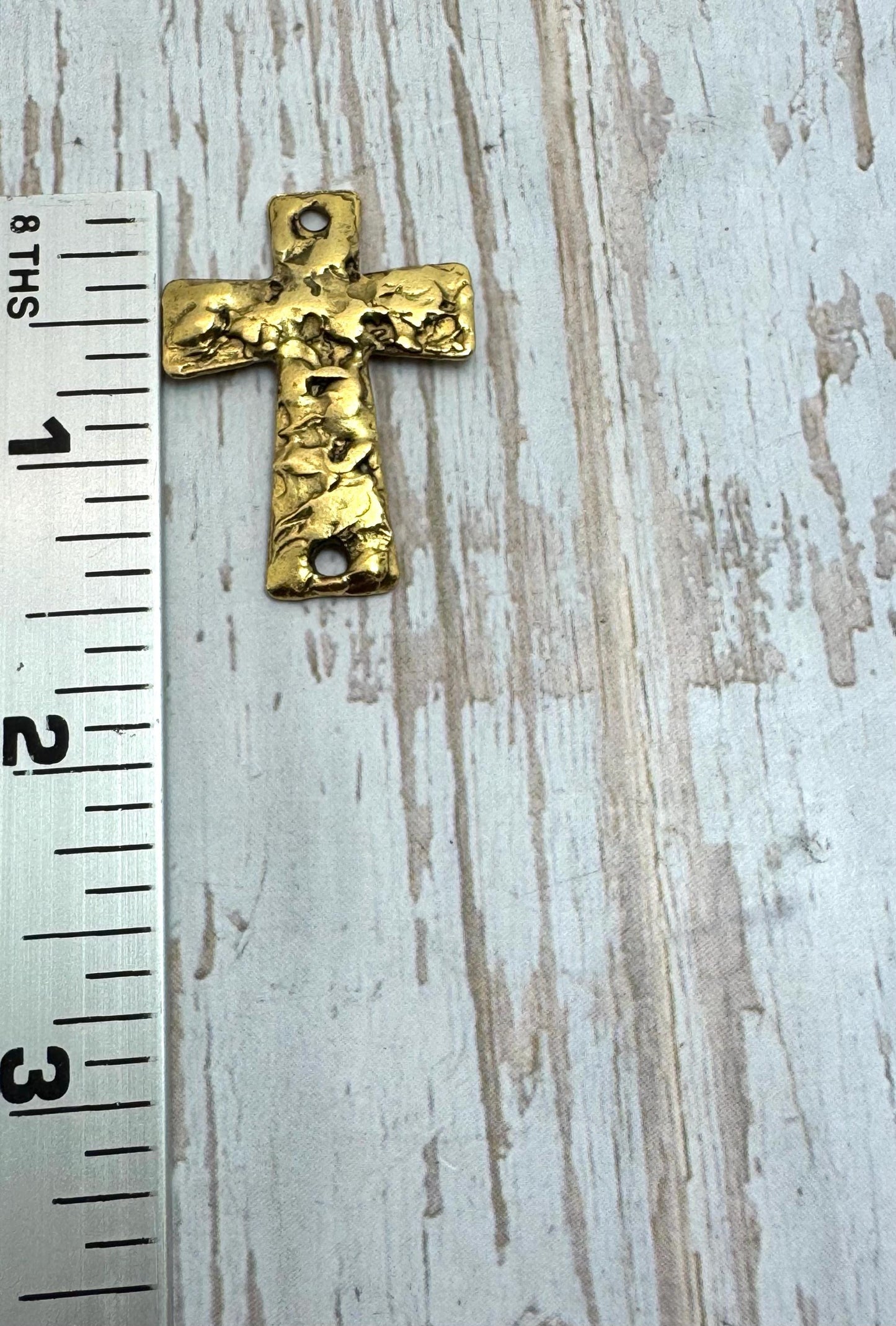 Large Cross Connector, Antiqued 18k Gold Plated - AG153
