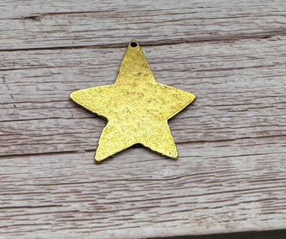 Large Smooth Star Pendant, Antiqued 18k Gold Plated - AG154