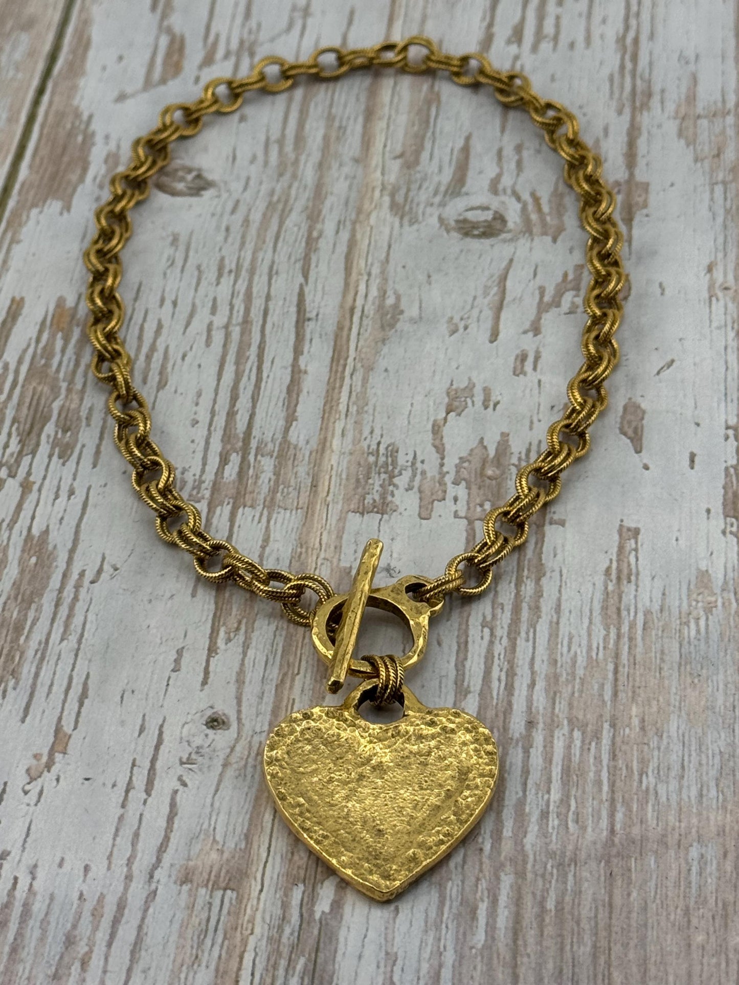 Large Round Toggle Clasp, Antiqued 18k Gold Plated - AG133
