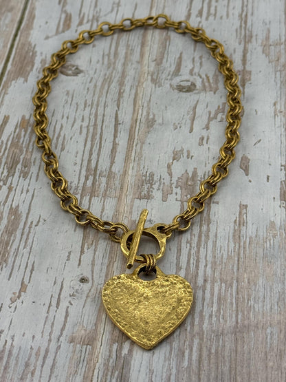 Large Round Toggle Clasp, Antiqued 18k Gold Plated - AG133