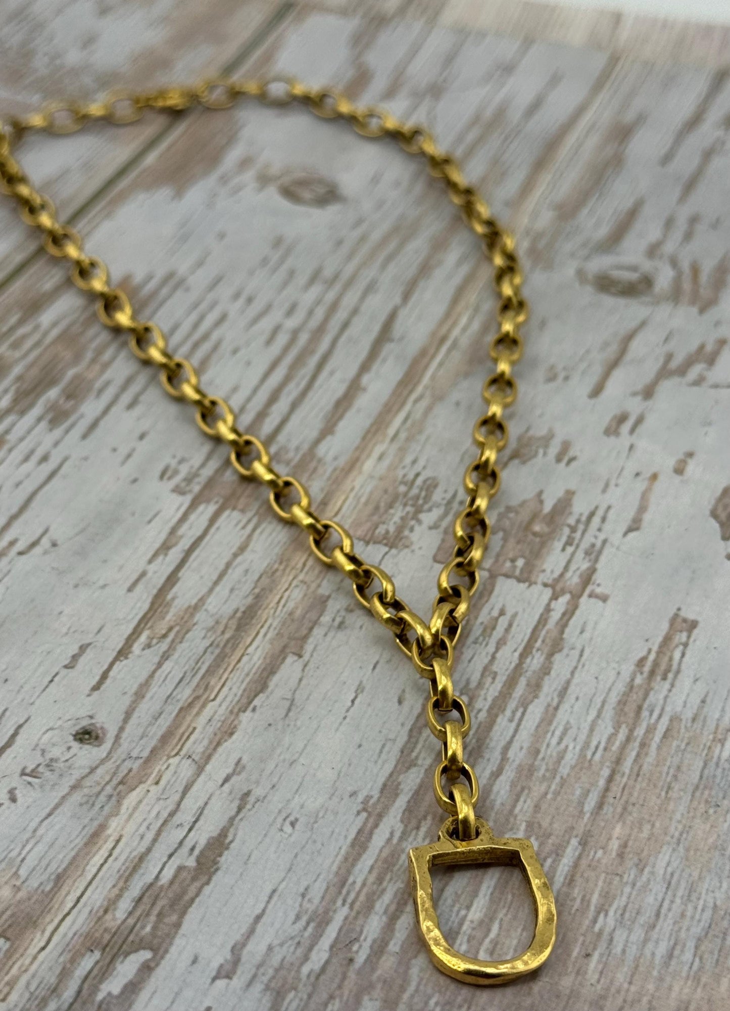 Chaîne Rolo Ovale Lisse, Plaqué Or 18 carats Vieilli - G121-CH
