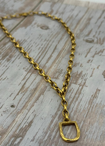 Chaîne Rolo Ovale Lisse, Plaqué Or 18 carats Vieilli - G121-CH