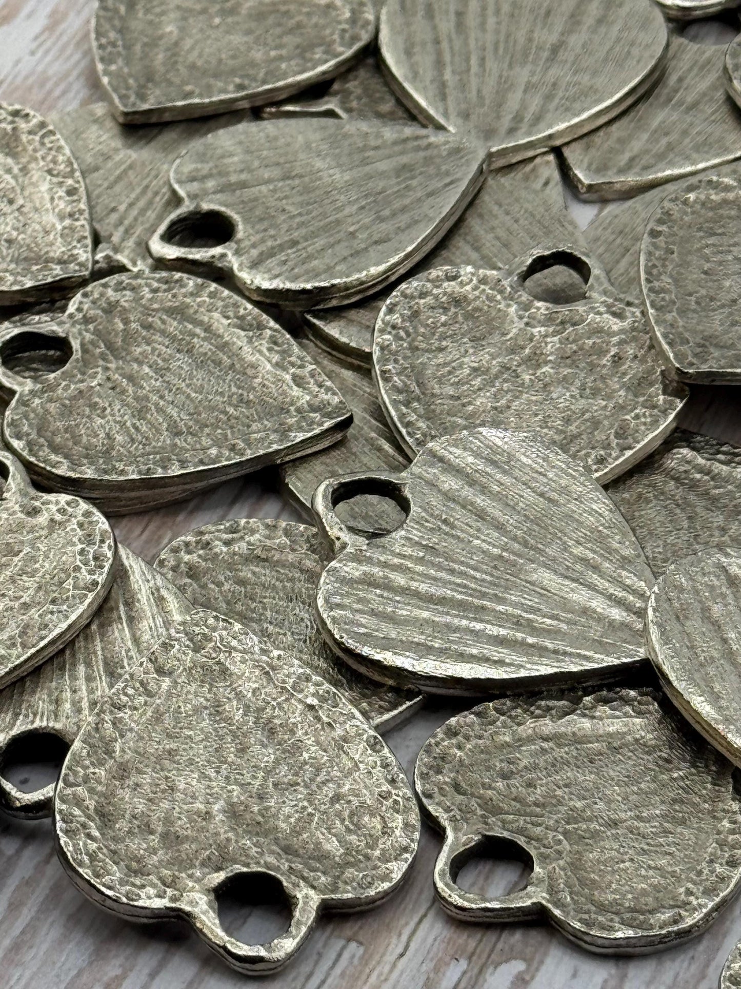 Hammered Heart Pendant, Antiqued Pewter - PT455