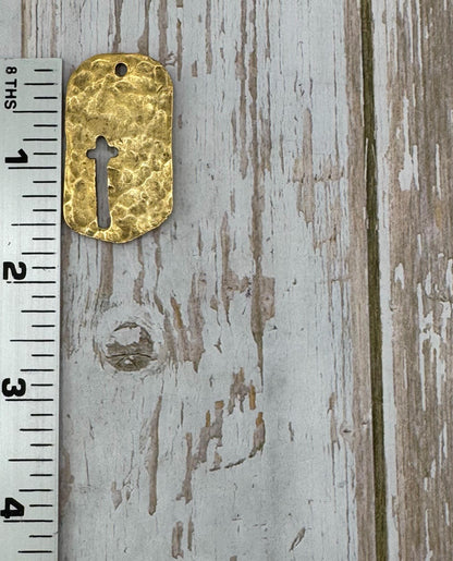 Plaque Militaire Croix Martellée, Plaqué Or 18 Carats Vieilli - AG155