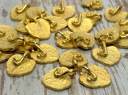 Lemon Balm Leaf Pendant, Satin 18k Gold Plated - ST189
