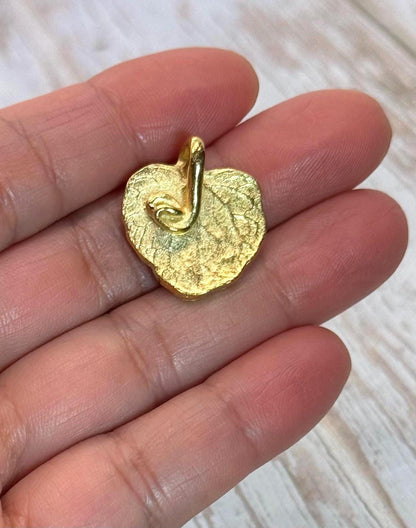 Lemon Balm Leaf Pendant, Satin 18k Gold Plated - ST189