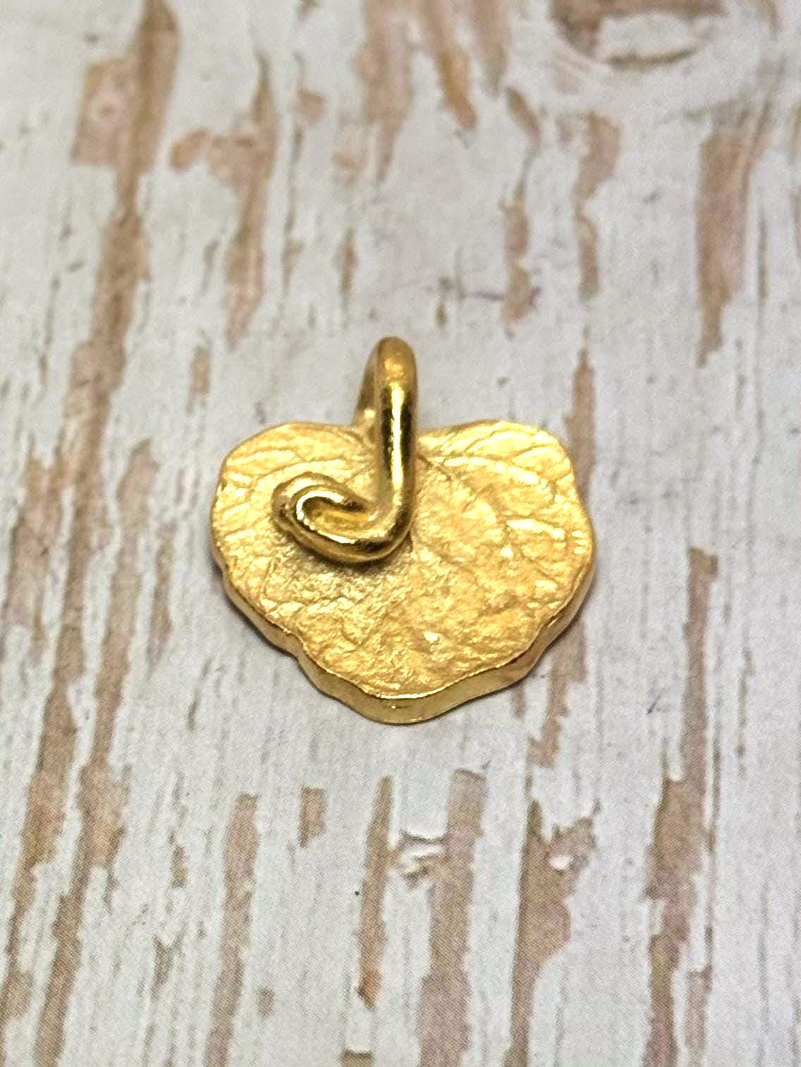 Lemon Balm Leaf Pendant, Satin 18k Gold Plated - ST189