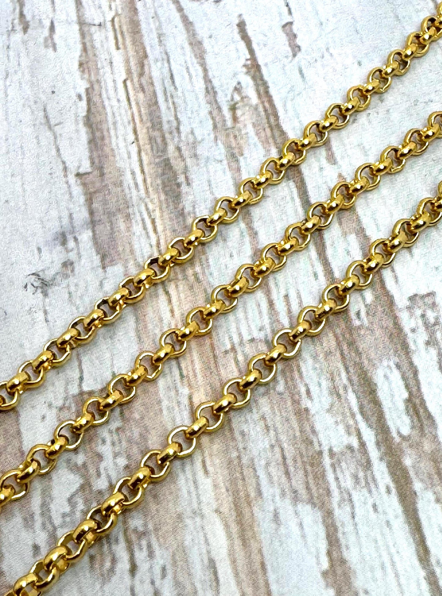 Chaîne Rolo ronde de 2,6 mm, plaqué or 18 carats satiné - S085-CH