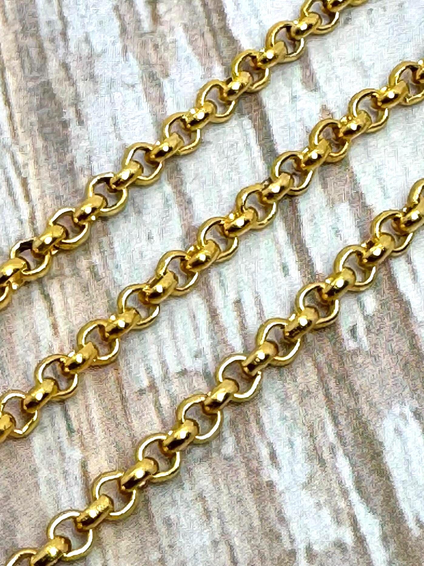 Chaîne Rolo ronde de 2,6 mm, plaqué or 18 carats satiné - S085-CH