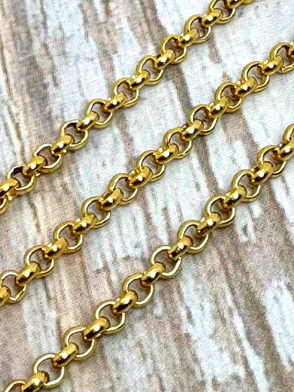 Chaîne Rolo ronde de 2,6 mm, plaqué or 18 carats satiné - S085-CH