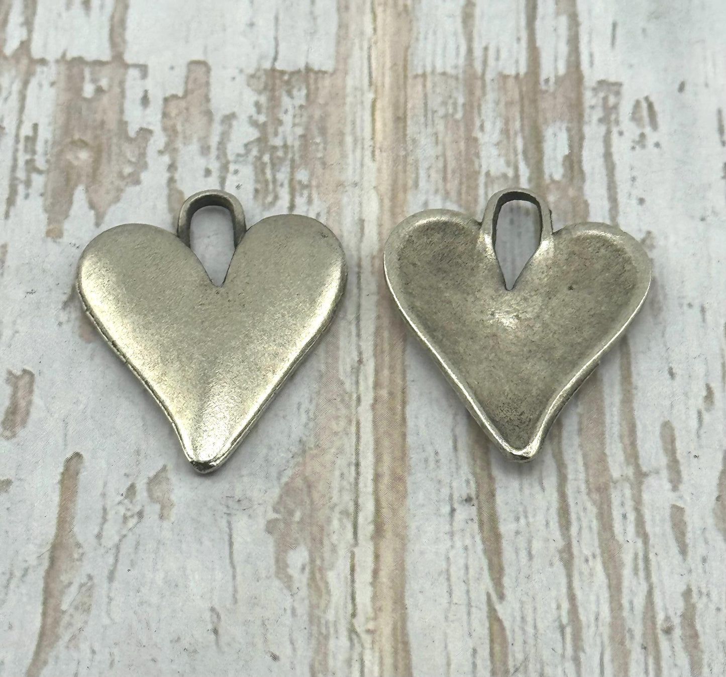 Boho Heart Charm, Antiqued Pewter - PT461