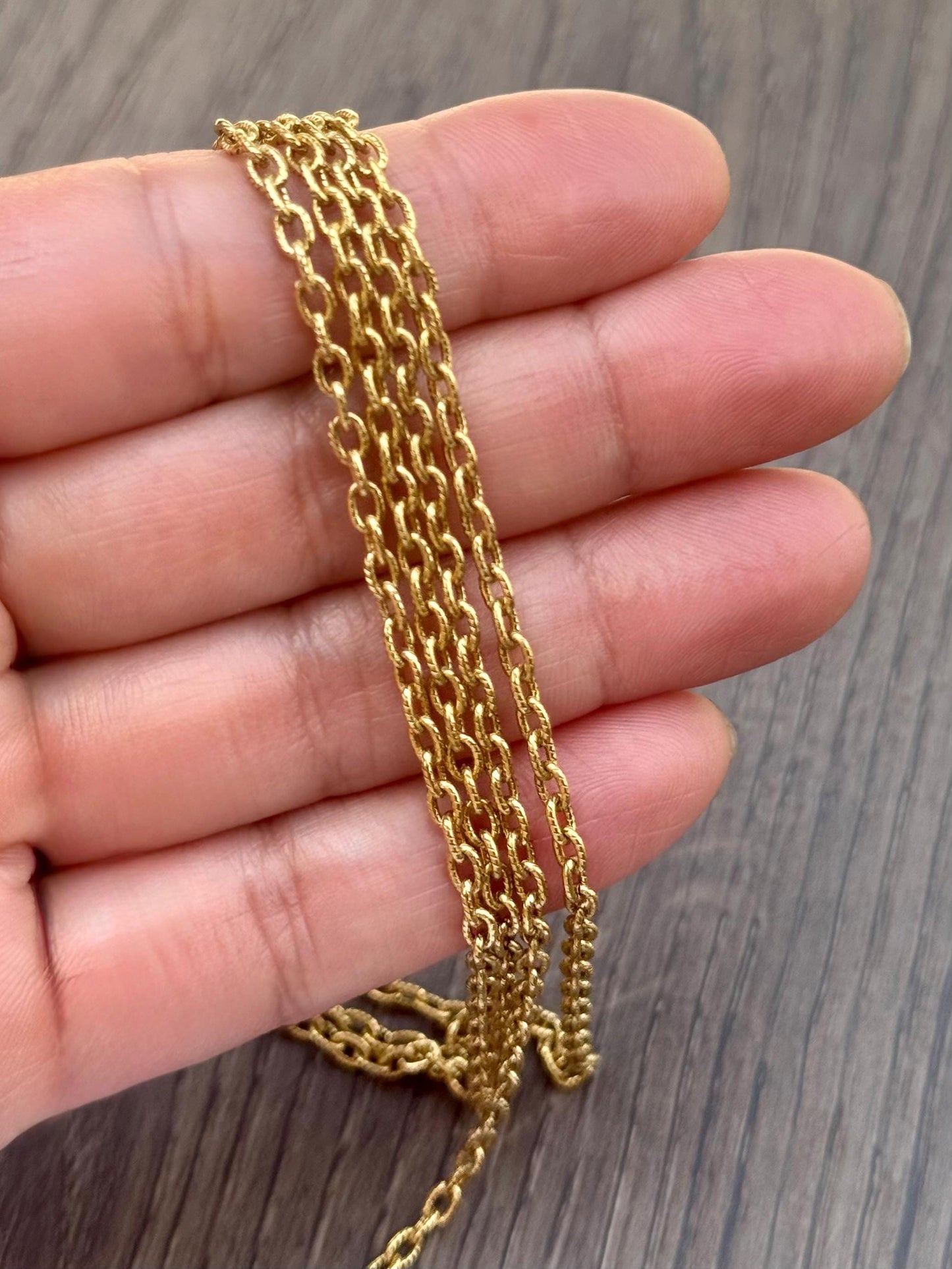 Micro Oval Cable Chain, Antiqued 18k Gold Plated - G107-CH