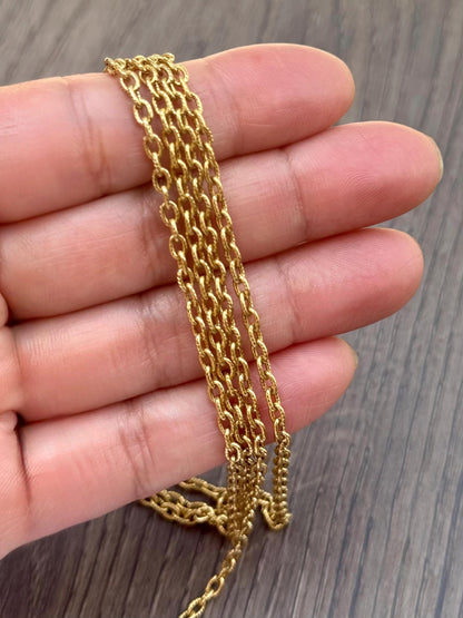 Micro Oval Cable Chain, Antiqued 18k Gold Plated - G107-CH