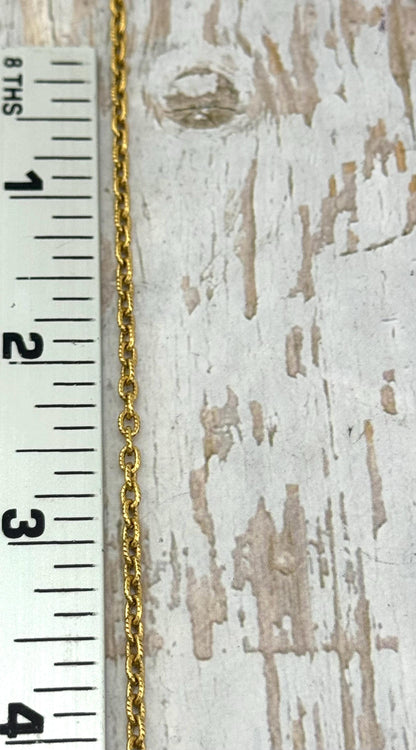 Micro Oval Cable Chain, Antiqued 18k Gold Plated - G107-CH