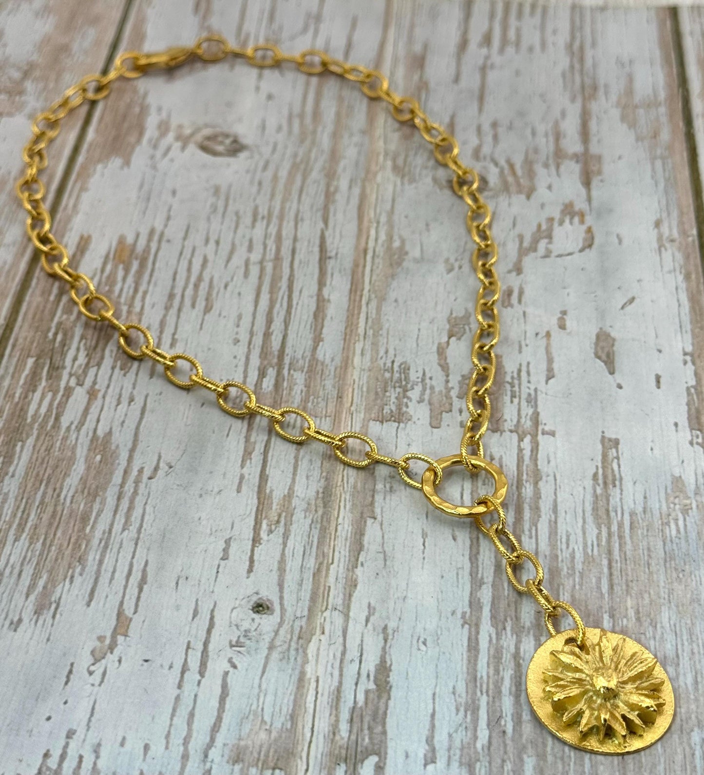 Chaîne maillons 9x6mm, Plaqué or 18k finition satinée - S082-CH